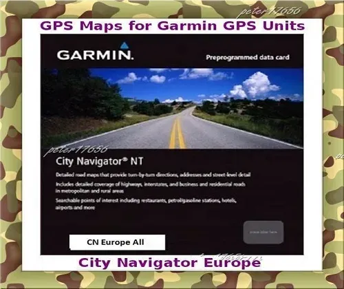 GPS Navigation Map of Europe for Garmin Devices - On DVD