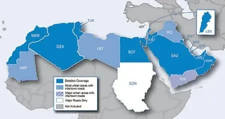 GPS Map of the Middle East & North Africa for Garmin Devices- On Micro SD Card